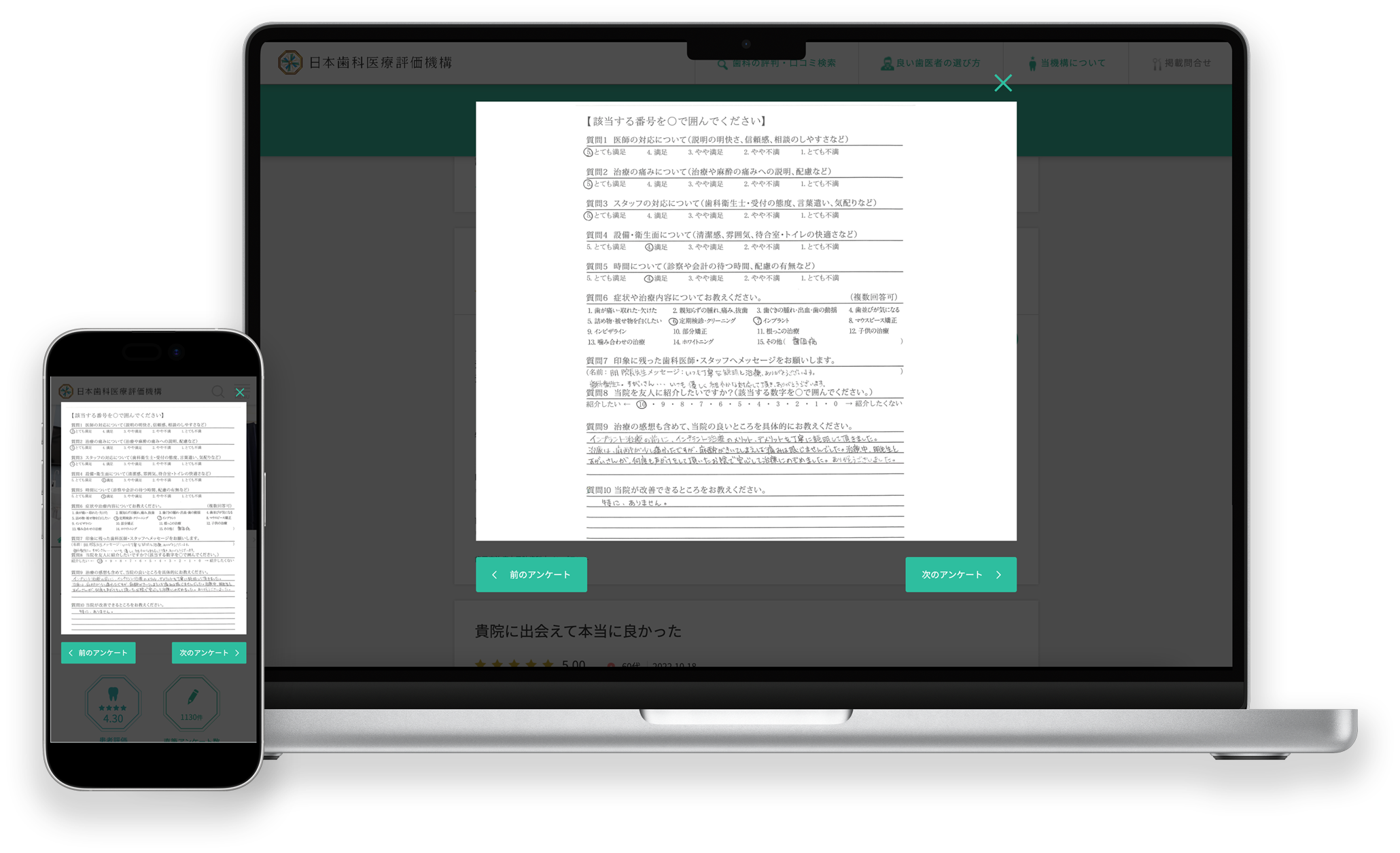 患者様の満足度調査